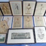 Vanity Fair Cricketers prints, a collection of fifteen prints, mainly "Spy", including Cricket,