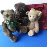 Three Charlie Bears Pat, Patrick and Figaro, Pat (CB121322) with bell necklace, H42cm, Patrick (