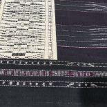 An Indonesian ceremonial Textile: Batak 'ULOS RAGI HIDUP', formed of three Ikat weave panels and end