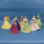 A small quantity of Coalport Ladies, to include Classical Elegance 'Summer Breeze', Sentiment '