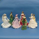 A small quantity of Coalport Ladies, to include Isabel, Jade, Classical Elegance 'Many Happy