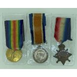 A WW1 Trio of Medals, awarded to D-5797 Pte W. Baillie, 2nd Dragoon Guards, including a 1914 '