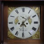 A 19th century 8-day Longcase Clock, with two-weight movement striking on a bell, the 13-inch square
