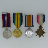 A pair of WW1 Medals, awarded to 9715 Pte. J.H.Knight, Worcester Regiment, together with a 1914-15