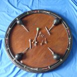 A Vintage Puff Billiards Game, with circular table, puffers and balls, W75cm