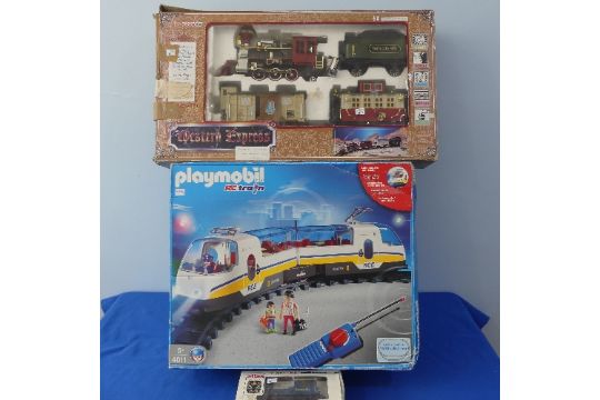 Playmobil G Gauge 4011 Train, boxed, and Playgo Western Express, battery operated, boxed, toge