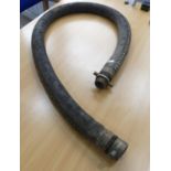 An antique copper and riveted leather Fire Hose, pat.no. 0254/657, 2¼in (5.75cm) diameter x