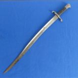A British Yataghan Sword Bayonet 1856, with 57cm fullered Yataghan shaped blade and down turned