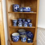 A small quantity of Wedgwood and other Jasperware, to include two jardinieres, three jugs, trinket