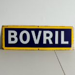 A vintage enamel 'Bovril' advertising sign, marked No 542, small amount of repaint in corner and