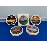 A quantity of Motoring themed Ceramics, including five Franklin Mint Corvette Collectors Plates,