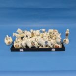 A quantity of Crested Souvenir China animals, to include lions, chickens, cows, dogs etc, all