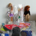 Three Pedigree Sindy dolls, together with a large quantity of original outfits and accessories,