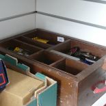A Collection of Meccano items, various loose items in wooden storage box including, gears, screws,