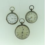 A pretty continental silver lady's Fob/Pocket Watch, marked '935', with foliate engraved case, the