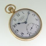 A 9ct gold Pocket Watch, signed Winegarten's, 145 Bishopsgate, London, EC2, the circular white