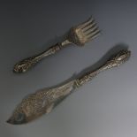 A pair of Victorian silver Fish Servers, by Henry Wilkinson & Co., hallmarked Sheffield 1876, the