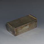 A George V silver double ended table Cigarette Box, hallmarked London, 1925, makers mark rubbed,