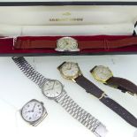 A Bulova Accutron stainless steel gentlemen's Wristwatch, together with four other gentlemen's