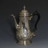 A George II silver Coffee Pot, by Thomas Whipham, hallmarked London 1755, of baluster form with