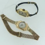 A vintage 9ct yellow gold lady's Rotary Incabloc Wristwatch, with Swiss 15 jewels movement, white