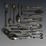 A quantity of Silver Flatware, including two Victorian pickle forks, by Lee & Wigfull, hallmarked