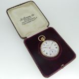 A 9ct gold J. W. Benson Pocket Watch, the circular dial with black Roman numerals, gilt hands and
