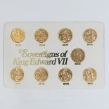 Edward VII Gold Sovereigns; 1902 Sydney Mint, 1903, 1904 Melbourne Mint, 1905 Perth Mint, 1906