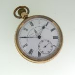 A rolled gold Pocket Watch, signed W. Ehrhardt, London, 'Chronometer maker to the Admiralty', the
