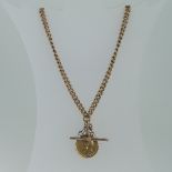 A 9ct rose gold Necklace, formed of an 'Albert' Watch Chain, each link individually marked, with