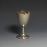 A George III silver Goblet, by Edward Fernell, hallmarked London, 1783, with beaded knopped stem and