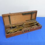 A mahogany cased brass Pantograph, in rectangular fitted box, the pantograph of standard design