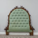 A Victorian mahogany overmantle Mirror Frame (converted into a Headboard), with ornately carved