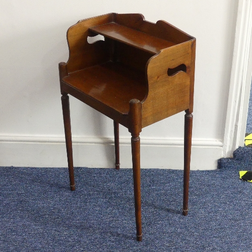 A 19thC mahogany Bookstand, with galleried back and two shelves, on rounded tapering legs, W 46cm - Image 6 of 8