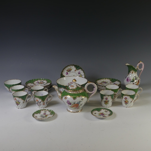 A Dresden part Tea and Coffee Service, to comprise eight Coffee Cups, eight Saucers, Tea Cup, Tea - Image 2 of 7
