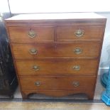 A George III mahogany Chest of Drawers, comprising of two short over three long drawers, with