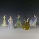 A small quantity of Royal Doulton Figures, to include Rebecca, Sophie, Fair Maid, Simone and Hayley,