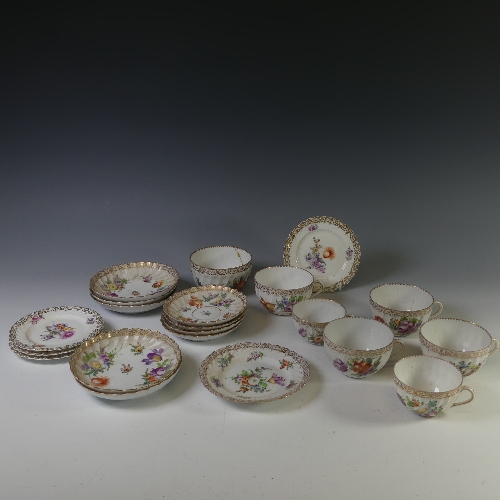 A Dresden part Tea and Coffee Service, to comprise eight Coffee Cups, eight Saucers, Tea Cup, Tea - Image 5 of 7