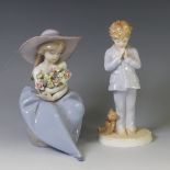 A Royal Worcester limited edition figure of Luke, 650/2000, together with a Lladro porcelain