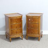 A pair of Willis and Gambier Bedside Cabinets, comprising three drawers and slide, with metal