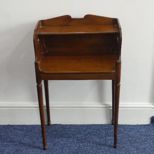 A 19thC mahogany Bookstand, with galleried back and two shelves, on rounded tapering legs, W 46cm - Image 5 of 8