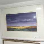Robin Wiggins (British, 20thC/21stC): Coastal landscape, watercolour, signed, 20cm x 34cm, framed,