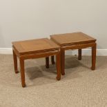 A suite of Oriental hardwood furniture, to include a nest of four Tables, W 55cm x D 36cm x H