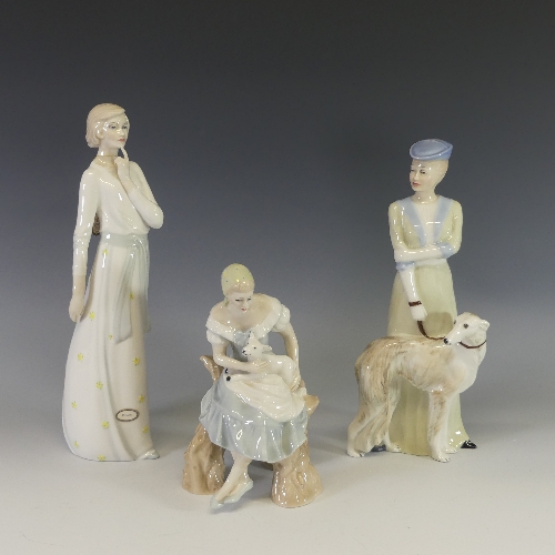 A Royal Doulton Reflections figure of 'Shepherdess', together with 'Park Parade' and 'Pensive', - Image 2 of 7