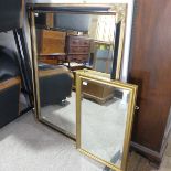 A Pilkington bevelled glass Wall Mirror, with giltwood frame, W 138cm x H 96cm, together with