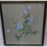 20th century school, three decorative floral watercolour paintings, signed "JR", 44cm x 36cm, framed