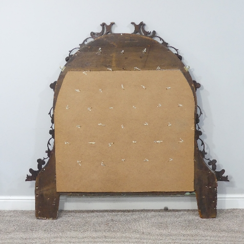 A Victorian mahogany overmantle Mirror Frame (converted into a Headboard), with ornately carved - Image 6 of 6