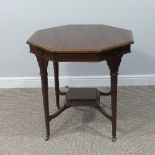 An Edwardian mahogany octagonal Centre Table, with ebony and boxwood stringing and square under