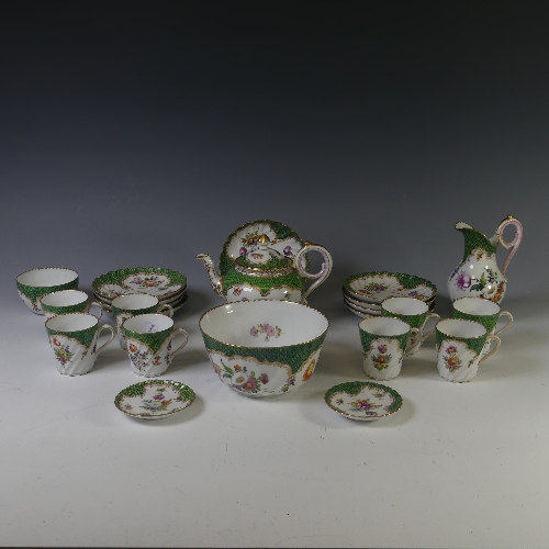 A Dresden part Tea and Coffee Service, to comprise eight Coffee Cups, eight Saucers, Tea Cup, Tea