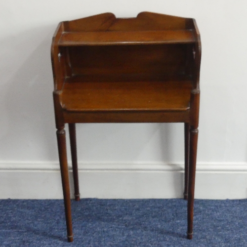 A 19thC mahogany Bookstand, with galleried back and two shelves, on rounded tapering legs, W 46cm - Image 4 of 8